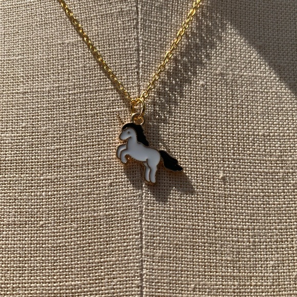 NWT Sterling Silver Plated Chain & Enamel Unicorn Alloy Metal Charm Necklace - Picture 11 of 16